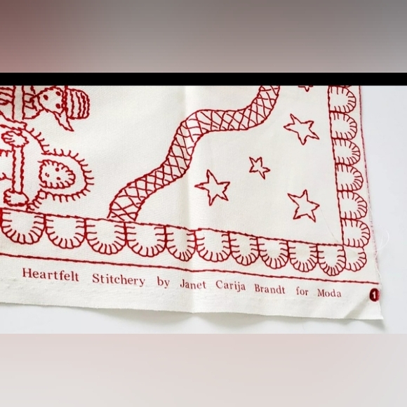 Heartfelt Stitchery by Janet Carija Brandt Moda Fabric 6 Scenes 1 Panel Sewing - Picture 2 of 11